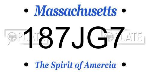 187JG7 Massachusetts License Plate