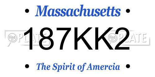 187KK2 Massachusetts License Plate