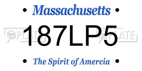 187LP5 Massachusetts License Plate
