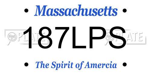 187LPS Massachusetts License Plate