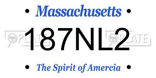 187NL2 Massachusetts License Plate