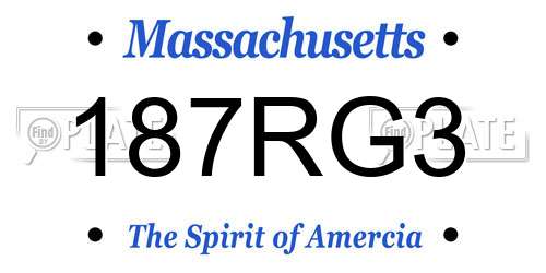 187RG3 Massachusetts License Plate