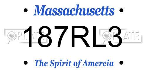 187RL3 Massachusetts License Plate