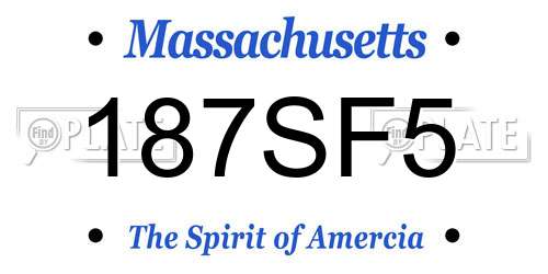 187SF5 Massachusetts License Plate