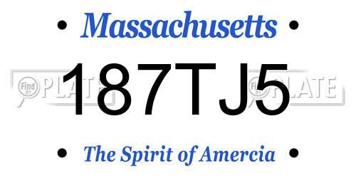 187TJ5 Massachusetts License Plate