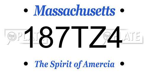187TZ4 Massachusetts License Plate