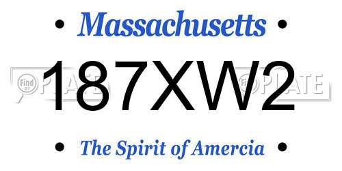 187XW2 Massachusetts License Plate