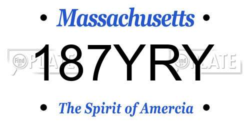 187YRY Massachusetts License Plate