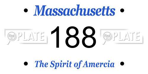 188 Massachusetts License Plate