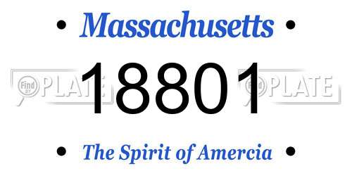 18801 Massachusetts License Plate