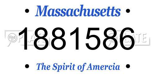 1881586 Massachusetts License Plate