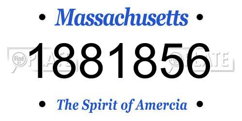 1881856 Massachusetts License Plate