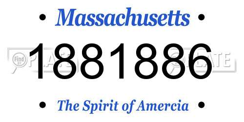 1881886 Massachusetts License Plate