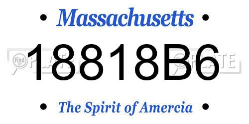 18818B6 Massachusetts License Plate