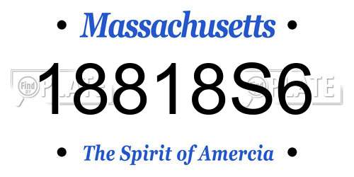 18818S6 Massachusetts License Plate