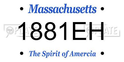 1881EH Massachusetts License Plate
