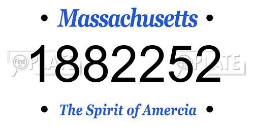 1882252 Massachusetts License Plate
