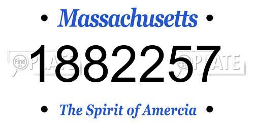 1882257 Massachusetts License Plate