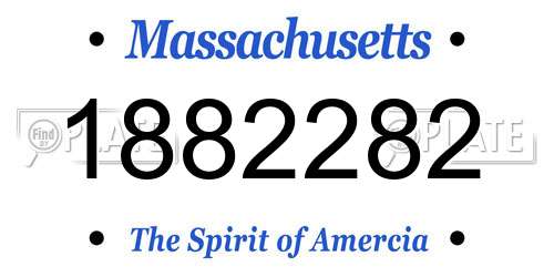 1882282 Massachusetts License Plate