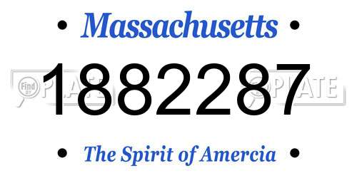 1882287 Massachusetts License Plate