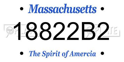 18822B2 Massachusetts License Plate