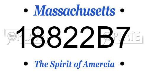 18822B7 Massachusetts License Plate