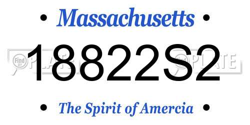 18822S2 Massachusetts License Plate