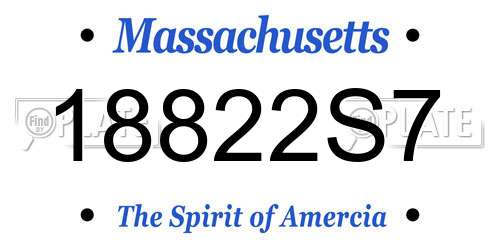 18822S7 Massachusetts License Plate