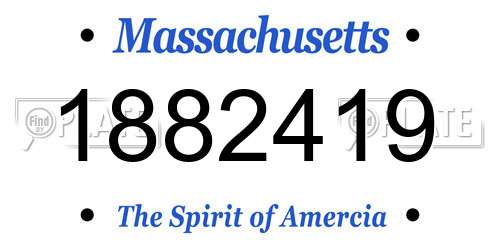 1882419 Massachusetts License Plate