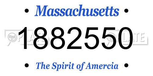 1882550 Massachusetts License Plate