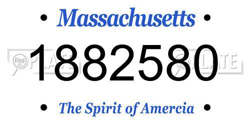 1882580 Massachusetts License Plate