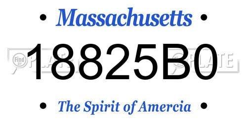 18825B0 Massachusetts License Plate