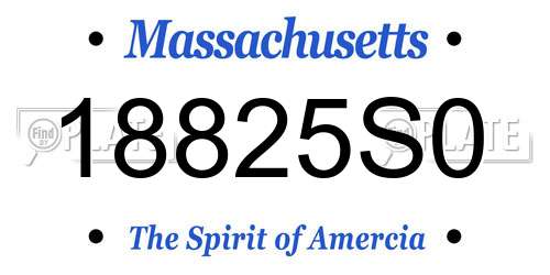 18825S0 Massachusetts License Plate