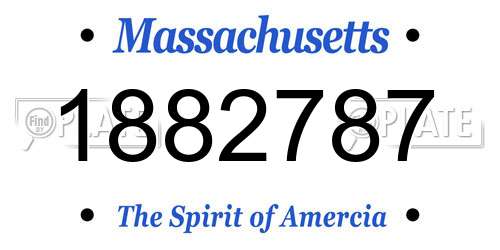 1882787 Massachusetts License Plate
