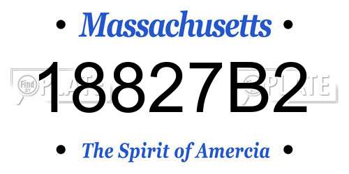 18827B2 Massachusetts License Plate