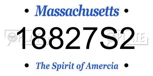 18827S2 Massachusetts License Plate
