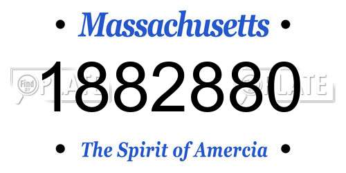 1882880 Massachusetts License Plate