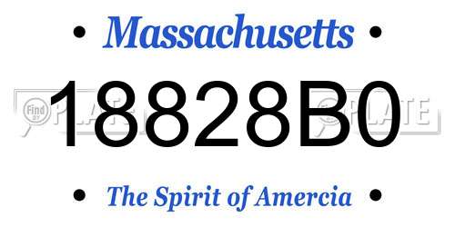 18828B0 Massachusetts License Plate