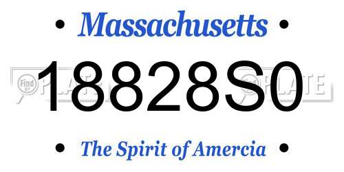 18828S0 Massachusetts License Plate