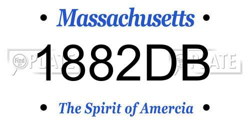 1882DB Massachusetts License Plate