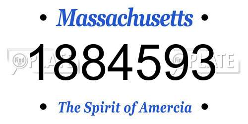 1884593 Massachusetts License Plate