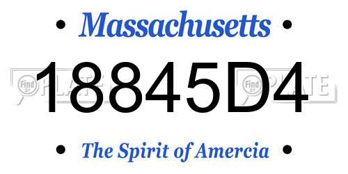 18845D4 Massachusetts License Plate