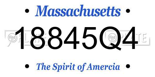 18845Q4 Massachusetts License Plate