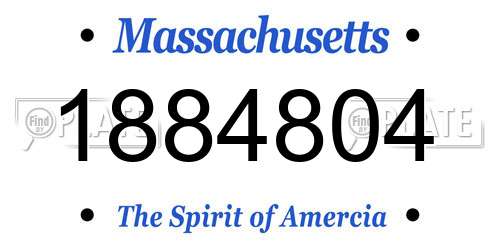 1884804 Massachusetts License Plate