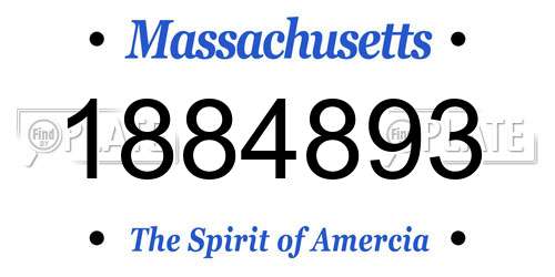1884893 Massachusetts License Plate