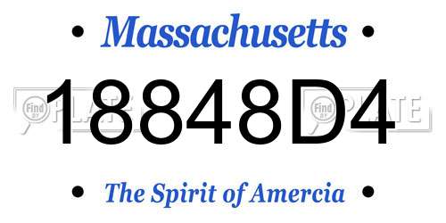 18848D4 Massachusetts License Plate