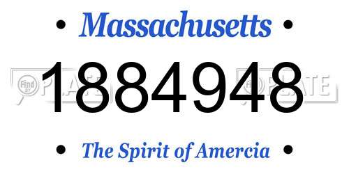 1884948 Massachusetts License Plate