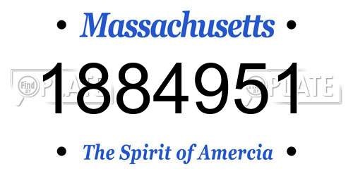 1884951 Massachusetts License Plate