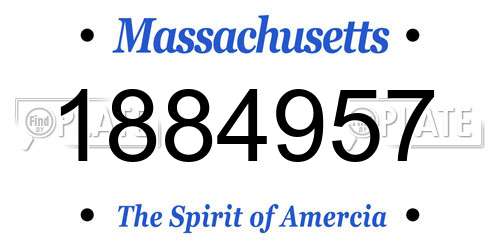 1884957 Massachusetts License Plate