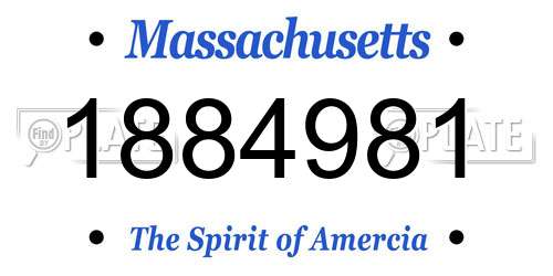 1884981 Massachusetts License Plate